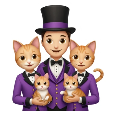 magician couple and their pet cat sticker