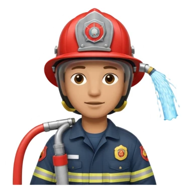 firefighter emoji, helmet, hose sticker