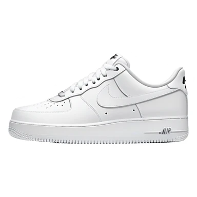 White Nike Air Force 1 sneaker with clean design and Nike swoosh sticker