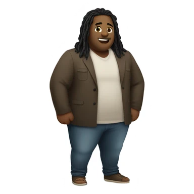 plus size fair skin man with locs full body sticker