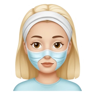 face skincare with mask white pack sticker