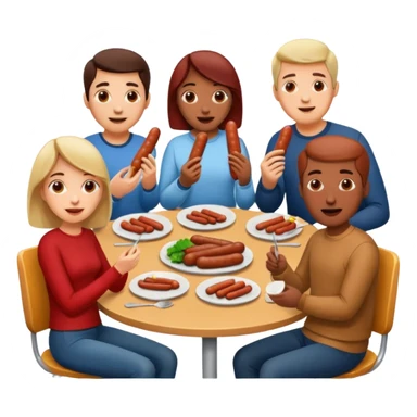 sausage eating people sticker