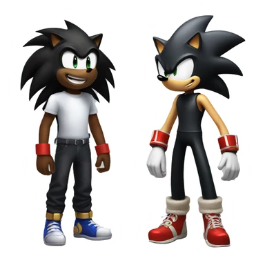 Sonic the hedgehog and shadow the hedgehog hybrid sticker