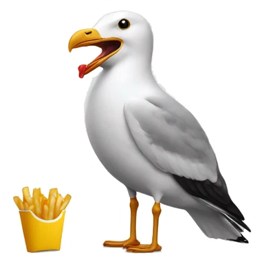 seagull eating fries sticker