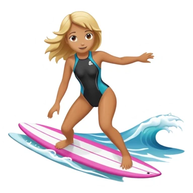 Girl surfing sticker