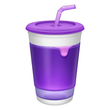 ios styrofoam cup with purple liquid inside no straw sticker
