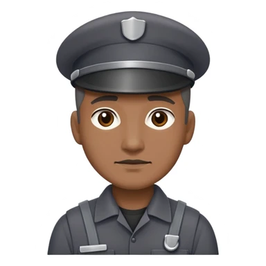 janitor wearing dark-grey custodian uniform sticker