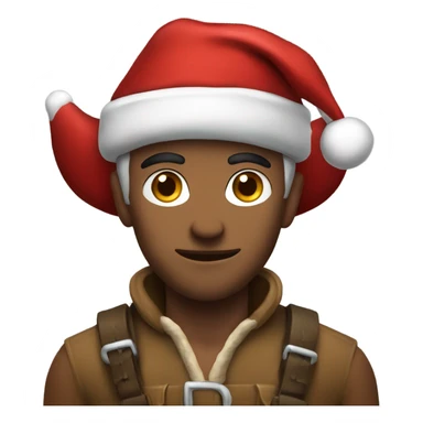 Fierce male ranger wearing santa hat sticker