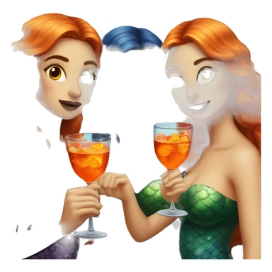 Three beautiful mermaids drinking aperol  sticker