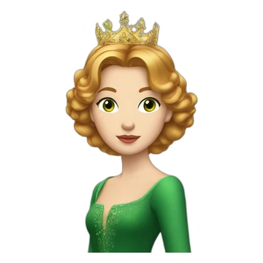 Russian Queen anastasia with ginger medium hair, green eyes sticker