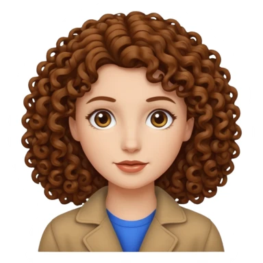 hazme una mujer blaca crespa con el pelo cafe  sticker
