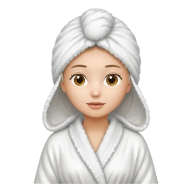 Women wearing shower robe an their hair with towel on head sticker