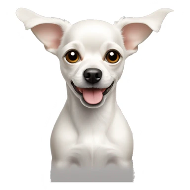White Chihuahua poodle mix with pointy ears sticker