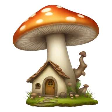 Mushroom house sticker