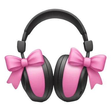 Headphones with pink bows sticker