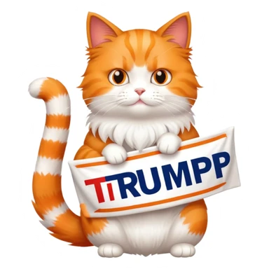 Cat holding trump 2024 vanner sticker
