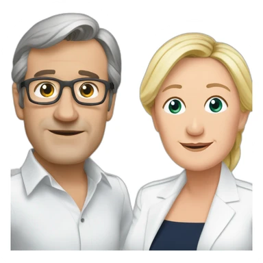 jean luc melanchon avec marine le pen sticker