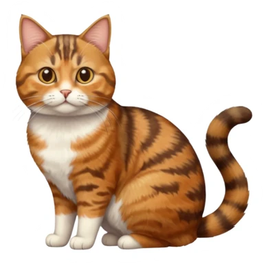 full body torbie cat with small head and short but chubby body sticker