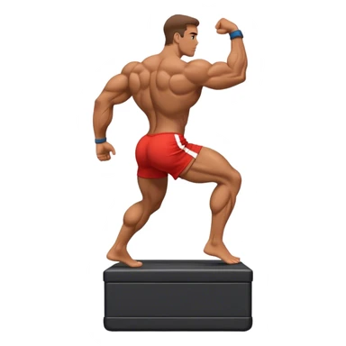 bodybuilder step onto plyo-box side-view sticker