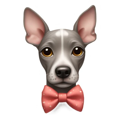 American Hairless Terrier with bow sticker