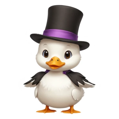 white baby duck with magician hat
 sticker