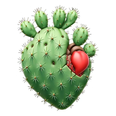 Anatomical green cactus heart without lots of details  sticker