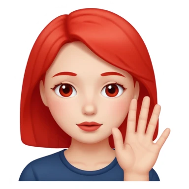 blushing with fingers sticker