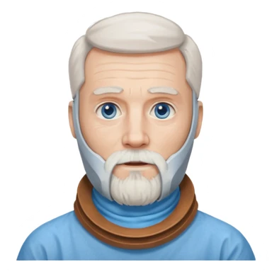 Older man with a full beard, a medical neck brace, and blue eyes. sticker