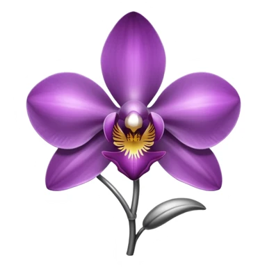 metallic gray chrome minimalistic orchid sticker