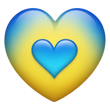 Shiny Yellow and blue ombré heart sticker