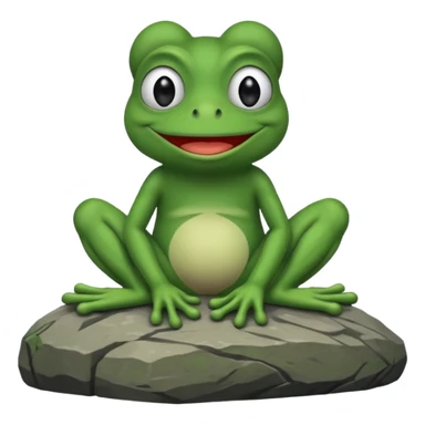 pepe the frog sitting on rock sticker