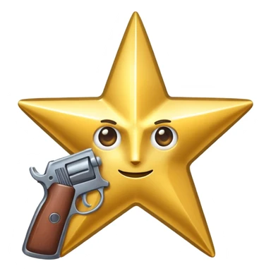 A star with a gun sticker