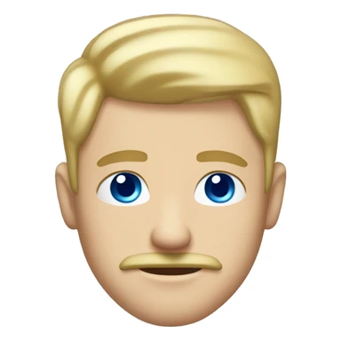 man with mustache, white man, blue eyes, blonde hair with shaved sides, handsome sticker