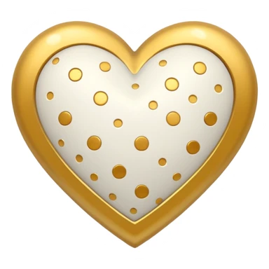 White heart with small gold polka dots sticker