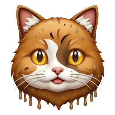 Poop cat in the toilet sticker