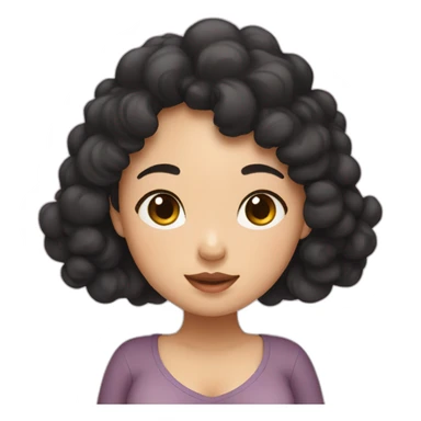 a asian pregnant girl with black poodle sticker