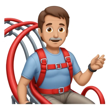 60 year old man with brown hair some gray riding a red roller coaster  sticker