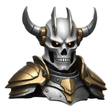 warforged portrait dragon skull pauldrons wood metal sticker