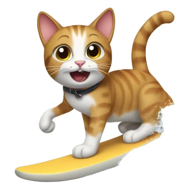 A cat surfing sticker