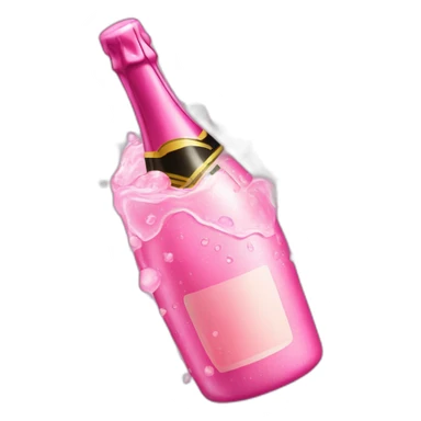 pink popped champagne bottle with drops of water sticker