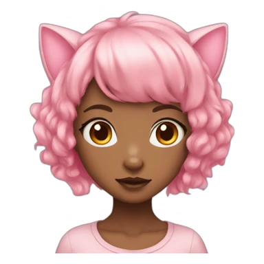 Neko girl with big eyes and pink hair sticker
