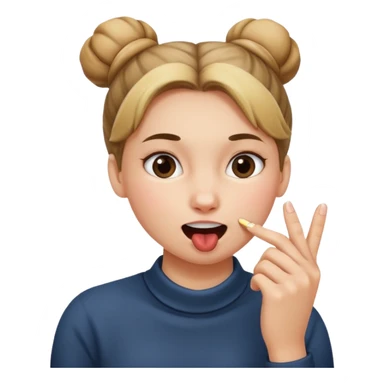 Una persona con moño , mordiéndose el dedo  sticker