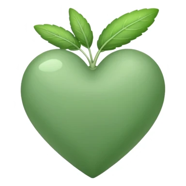 green sage heart full sticker
