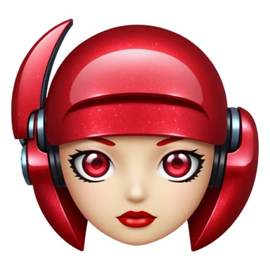 red glitter cyberpunk sticker