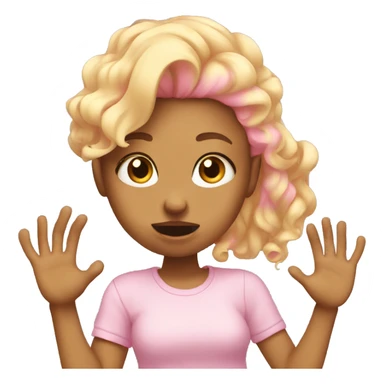 Girl with pink blond hair doing the head slap idk  sticker