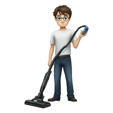 Harry potter using a vacuum sticker