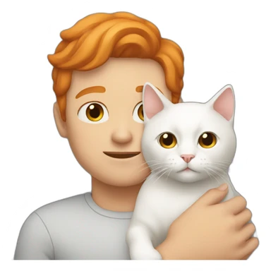 Person with a Ginger ans white cat in the arms sticker