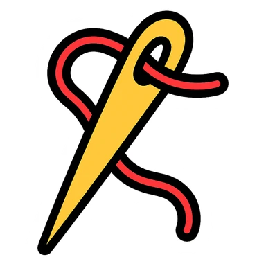 sewing needle with a hole sticker