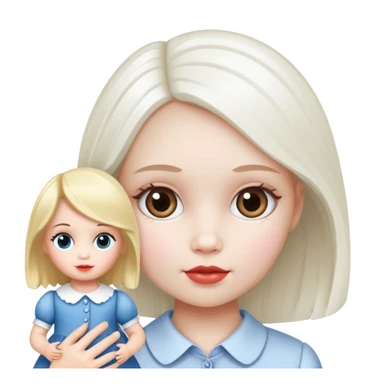 a little girl business analytic with white doll fave from london sticker