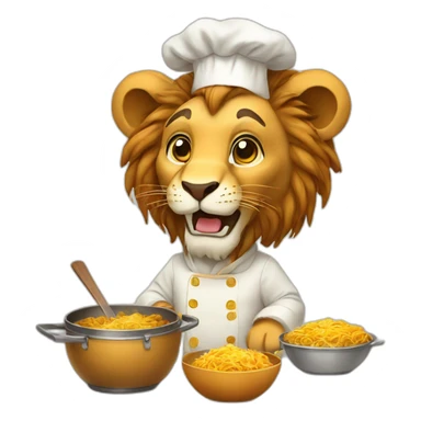 lion cook new year sticker